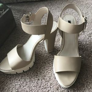 Nude Chunky Heels